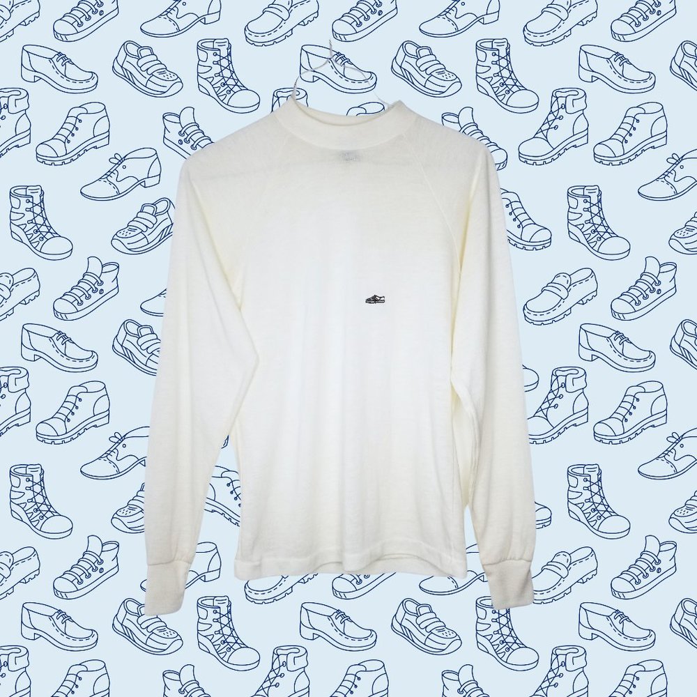 Vintage Grant's Boys Shop Sneaker Embroidered Acrylic Sweater, Large (14-16)